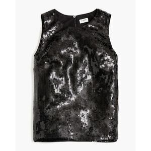 NWT J. Crew Factory Black Sparkly Sequin Shell Sz XS